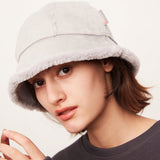 US Stock Winter Faux Fur Bucket Hat Fluffy Fuzzy Vintage Hat