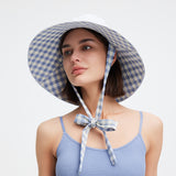 Women's Reversible Bucket Hat with Belt Wide Brim Waterproof Sun Cap UPF50+