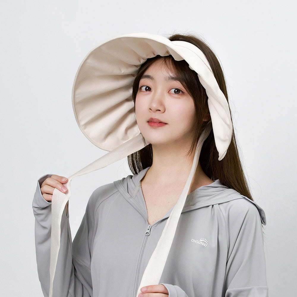 Wide Brim Shell Shape Sun Visor Cap UPF 50+ Sun Protection Soft Band ...