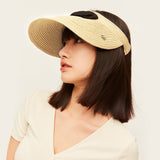 US Stock Women's Straw Sun Visor Hats Large Brim UV Protection UPF50+