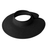 US Stock Wide Brim Straw Visor Hat Foldable Roll up Sun Beach Cap