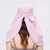 US Stock Unisex Sun Protection Fishing Hat with Face Neck Cover Flap Hiking Cap UPF 50+