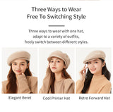 US Stock Women's Winter Sheep Wool Heated Beret Hat