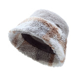 US Stock Women's Plush Bucket Hat UPF 50+ Antistatic Fleece Warm Caps