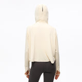 Cropped Sun Protection Hoodie Jackets with Hand Cover UPF50+ Tops Coats