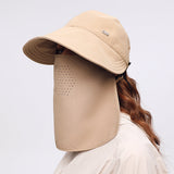 US Stock Wide Brim Baseball Cap with Removeable Face Cover UPF 50+
