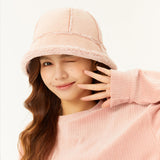 US Stock Winter Faux Fur Bucket Hat Fluffy Fuzzy Vintage Hat