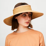 US Stock Wide Brim Straw Visor Hat Foldable Roll up Sun Beach Cap