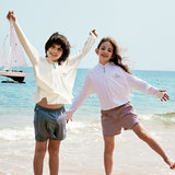 Kid's Sun Protection Cloak Coats UPF 50+ Hoodie Jackets for Aged 4-10 Boys Girls