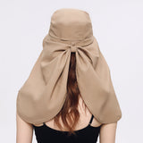 US Stock Unisex Sun Protection Fishing Hat with Face Neck Cover Flap Hiking Cap UPF 50+