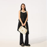 Sun-Protective Slip Dress with Adjustable Straps & Elegant Beaded Cooling Copper Ammonia Fabric UPF 500+