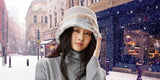 US Stock Women's Plush Bucket Hat UPF 50+ Antistatic Fleece Warm Caps