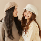 US Stock Women's Winter Sheep Wool Heated Beret Hat