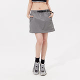 Dual-Use Cargo Skirts Long/Short Casual Loose Skirt with Cargo Pockets