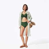 Women's Long Shirt Cover-Up Sun-Protective UPF 2000+ Pleated Design Beachwear