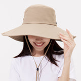 Unisex Wide Brim Bucket Hat Sun Protection Fishing Cap UPF 50+