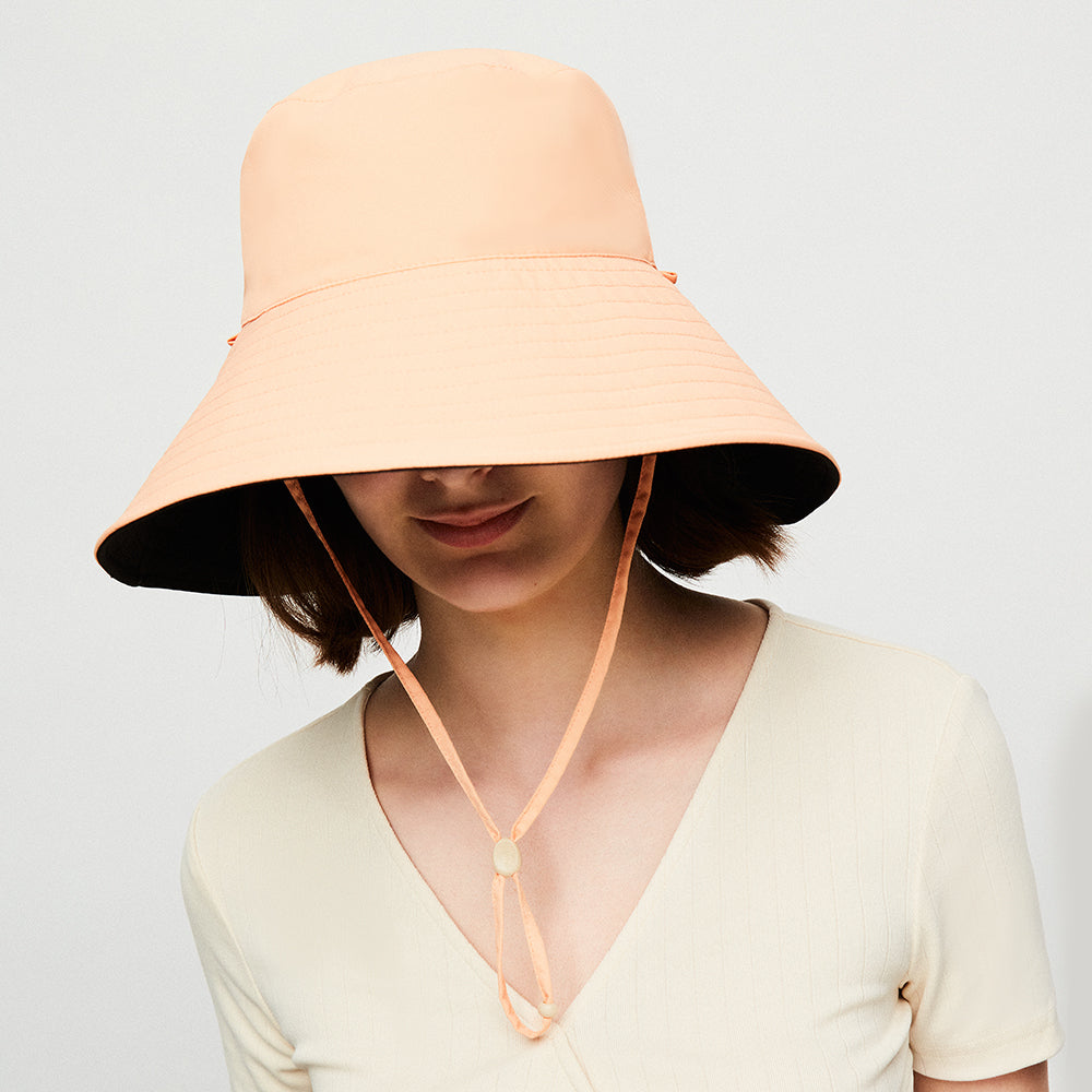 US Stock Women's Large Brim Bucket Hat Reversible Sun Cap UPF50+ Waterproof