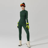 US Stock Skiing Thermal Underwear Set for Women Seamless Warm Base Layer Top & Bottom