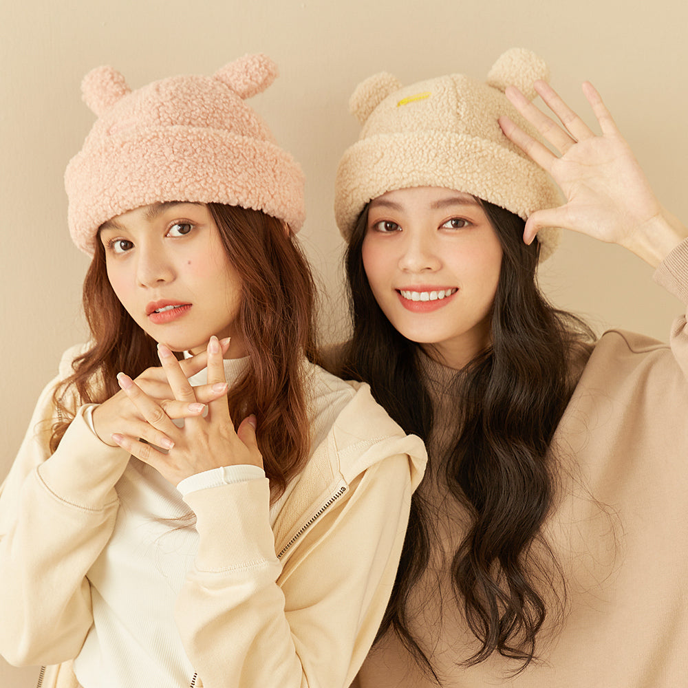 Japan Stock Cat Ear Warm Cuffed Beanie Hat for Women Teens Girls Skull Cap 
