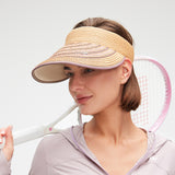 Reversible Straw Visor Hat Roll Up Foldable Double-Sided Sun Protection Cap UPF 2000+