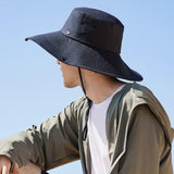 Unisex Wide Brim Bucket Hat Sun Protection Fishing Cap UPF 50+