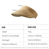 Reversible Straw Visor Hat Roll Up Foldable Double-Sided Sun Protection Cap UPF 2000+