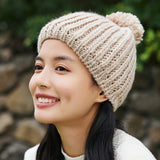 2 Packs Warm Soft Knitted Beanie Cap for Women Men Unisex Winter Knit Cuffed Cap