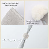 US Stock Women's Warm Mask Balaclava Face Cover with Earmuffs