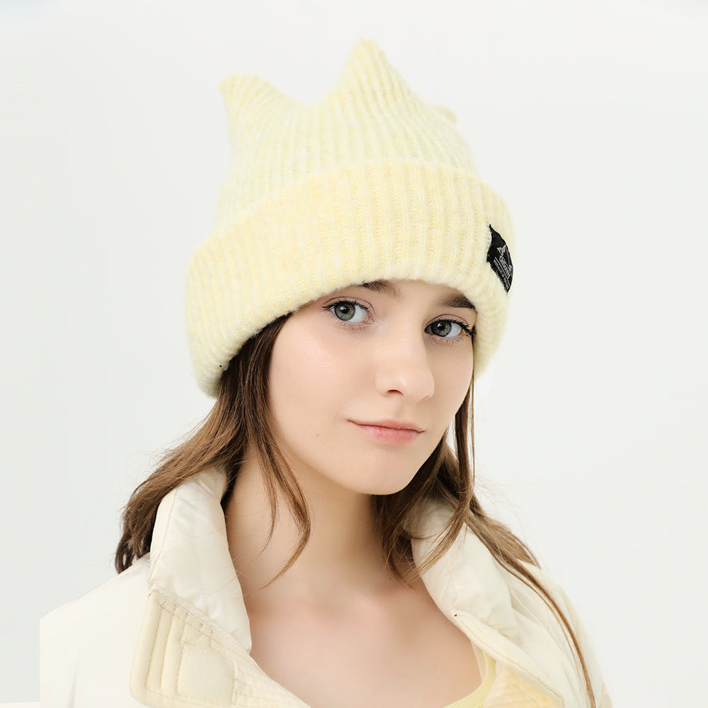 Unisex Knit Beanie Cuffed Plain Skull Hat Winter Warm Knitted Cap