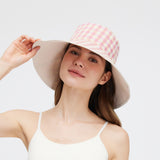 Women's Reversible Bucket Hat with Belt Wide Brim Waterproof Sun Cap UPF50+