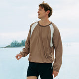Unisex Long Sleeve Pullover UPF50+ Anti-Chlorine Fabric Loose Casual Tops