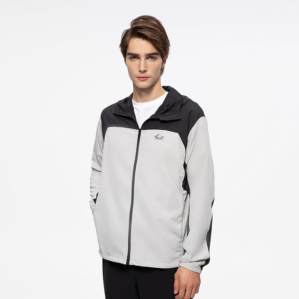 Men's Outdoor Jackets Windbreaker Hood Coats Lightweight Sun Protection UPF50+ Coat