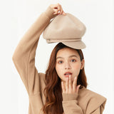 US Stock Women's Winter Sheep Wool Heated Beret Hat