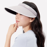 Women's Wide Brim Sun Visor Hat Empty Top Sun Cap UPF50+