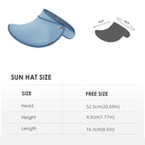 Adjustable Large Brim Sun Visor Hat Summer UV Protection Beach Cap UPF50+