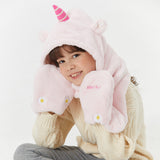 Kid's 3-in-1 Multi-Functional Hoodie Hat/Scarf/Gloves Set