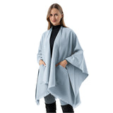 US Stock Women's Warm Shawl Warps Open Front Poncho Cape Scarf Blanket