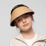 Kid's Straw Sun Visor Hat UV Protection UPF50+ Adjustable Cap