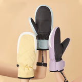 US Stock Ski Mittens for Women Skiing Warm Gloves Waterproof Snow Mitts