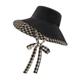 Women's Reversible Bucket Hat with Belt Wide Brim Waterproof Sun Cap UPF50+