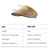Reversible Straw Visor Hat Roll Up Foldable Double-Sided Sun Protection Cap UPF 2000+