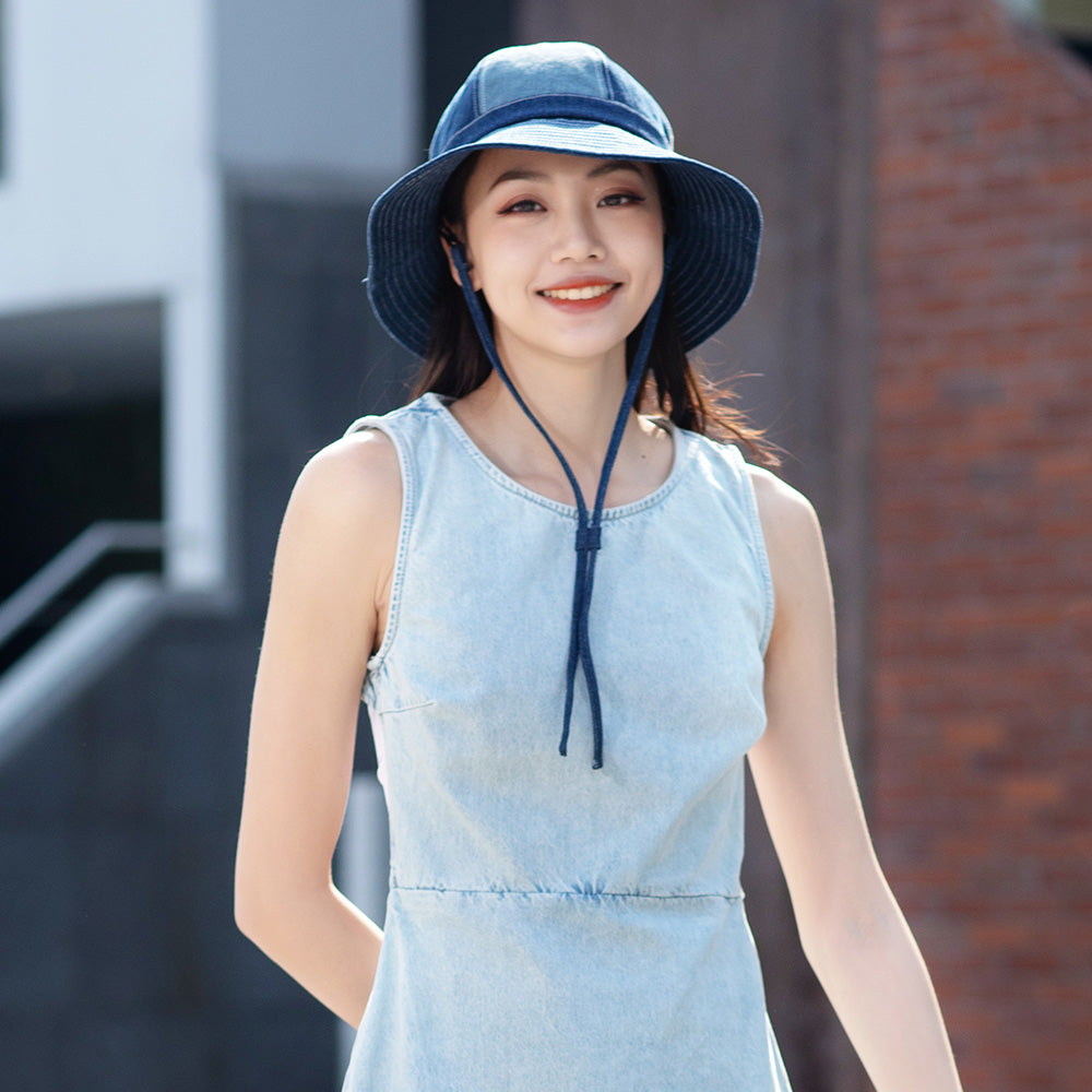 Women's Bucket Hat UV Protection Patchwork Sun Cap UPF 50+