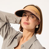 Reversible Straw Visor Hat Roll Up Foldable Double-Sided Sun Protection Cap UPF 2000+