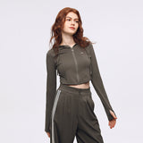 US Stock Women's Cropped Jacket UPF 50+ Long Sleeve Coat Tops