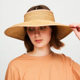US Stock Wide Brim Straw Visor Hat Foldable Roll up Sun Beach Cap