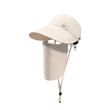 US Stock Wide Brim Baseball Cap with Removeable Face Cover UPF 50+