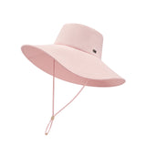 US Stock Unisex Extra Large Brim Sun Bucket Hat with Adjustable Windproof Rope