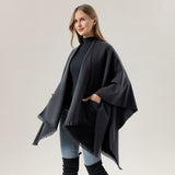 US Stock Women's Warm Shawl Warps Open Front Poncho Cape Scarf Blanket