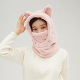 Winter Warm Balaclava Hat Soft Plush Hoodie with Face Cover