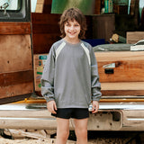 Kid's Long Sleeve Pullover UPF50+ Anti-Chlorine Fabric Loose Casual Tops
